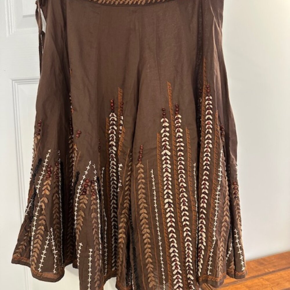 Vince brown beaded skirt size M
